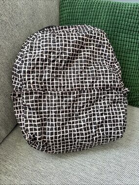 IKEA Black & White Grid Backpack - Minimal Modern Style, packable